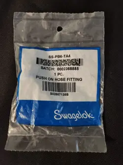 SWAGELOK SS-PB6-TA4 PUSH-ON HOSE FITTING