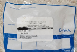 SWAGELOK SS-1RS4 INTEGRAL BONNET NEEDLE VALVE, 0.37 CV, 1/4 IN.