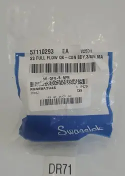 *NEW* SWAGELOK SS-QF8-B-6PM SS FULL FLOW QUICK CONNECT BODY 3/8