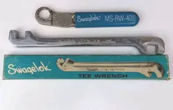 2 SWAGELOK TUBE FITTING FLARE NUT WRENCHES-MS-RW-400 & TW-46 6/4- GOOD COND.