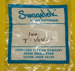 SWAGELOK T-404-1 PTFE BACK FERRULE FOR 1/4 IN. SWAGELOK TUBE FITTING
