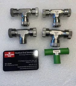 LOT OF 5 CAJON SWAGELOK STAINLESS STEEL T FITTINGS N-7, W-83, R-27