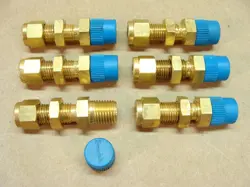 NEW 6 SWAGELOK B-400-11-4 BRASS BULKHEAD 1/4 MALE NPT TO 1/4 TUBE COMPRESSION