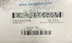 9-SWAGELOK SS-400-3 STAINLESS STEEL TUBE FITTING, UNION TEE, 1/4
