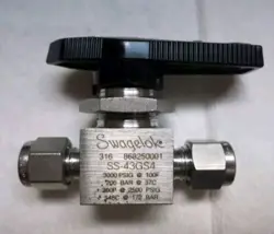 SWAGELOK SS-43GS4 BALL VALVE, 1.4 CV, 1/4 IN.