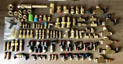 HUGE LOT OF BRASS VALVES - PUSH / TWIST CONNECT - 1/8, 1/4, 1/2, 3/4, 1