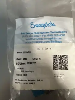 8PK SWAGELOK SS-6-RA-4 REDUCING ADAPTER 3/8