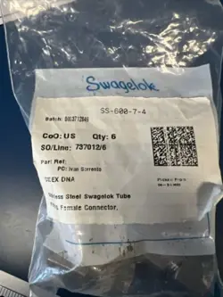 6PK  SWAGELOK STAINLESS FITTING, 3/8
