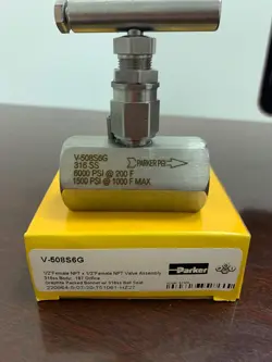 PARKER 1/2 FEMALE X 1/2 FEMALE NEEDLE VALVE V-508SG6 SWAGELOK VALVES