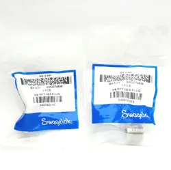 LOT OF 2 SWAGELOK SS-6-HP STAINLESS STEEL HOLLOW HEX PLUG, 3/8IN NPT MALE