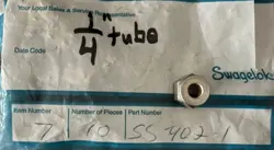 SS-402-1 SWAGELOK NUT FOR 1/4