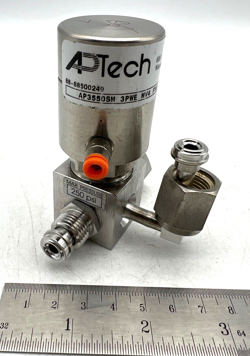 APTECH PNEUMATIC AIR VALVE AP3550SM SWAGELOK 3PWE MV4 FV4 TW4 250PSI AP TECH USA