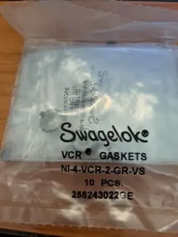 SWAGELOK NI-4-VCR-2-GR-VS ,    NICKEL VCR FACE SEAL GASKET, 1/4 IN. PK OF 10