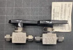 NEW LOT OF 2 VALVES. 1 SWAGELOK. 1 WHITEY SS-44VS6