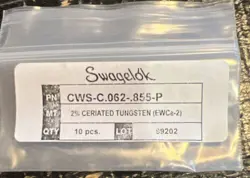 SWAGELOK CWS-C.062-.855-P TUNGSTEN ELECTRODES (10PCS)