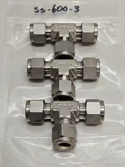 (3) SWAGELOK SS-600-3 STAINLESS STEEL FITTING, UNION TEE, 3/8