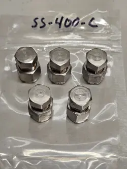 (5) SWAGELOK SS-400-C 316 STAINLESS STEEL CAP FOR 1/4
