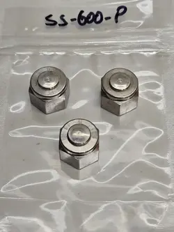 (3) SWAGELOK SS-600-P 316 STAINLESS STEEL PLUG FOR 3/8