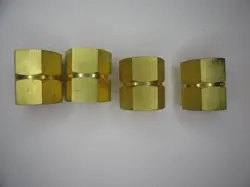 LOT OF 4  SWAGELOK BRASS PIPE FITTING, HEX COUPLING, 1 IN. FEMALE NPT, B-16-HCG
