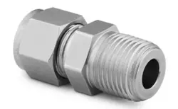 SWAGELOK TUBE FITTING, MALE CONNECTOR, 1/2 IN. TUBE OD X 3/8 IN. MALE NPT