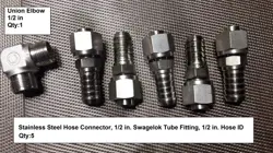 AUTHENTIC SWAGELOK SS, HOSE TO TUBE ADOPTER.1/2  IN OD TUBE TO 1/2 IN. HOSE ID.