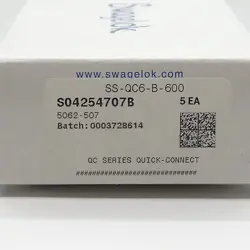 SWAGELOK STEEL INSTRUMENTATION QUICK CONNECT BODY TUBE FITTING SS-QC6-B-600