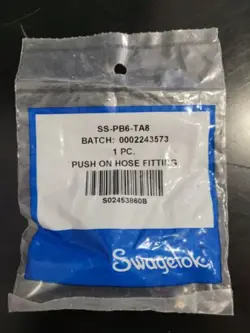 SWAGELOK SS-PB6-TA8 PUSH-ON HOSE FITTING, 1/2