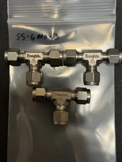 SWAGELOK SS-6M0-3, METRIC UNION TEE, LOT OF 3