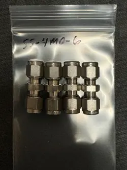 SWAGELOK SS-4M0-6, METRIC UNION, LOT OF 4
