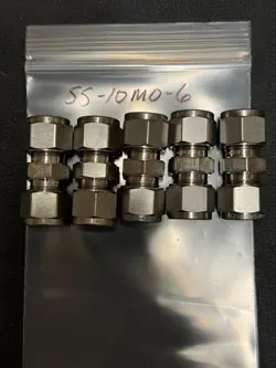 SWAGELOK SS-10M0-6, METRIC UNION, LOT OF 5