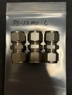 SWAGELOK SS-12M0-6, METRIC UNION, LOT OF 3