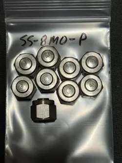 SWAGELOK SS-8M0-P, METRIC TUBING PLUG, LOT OF 9