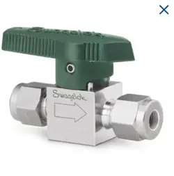 SWAGELOK QUARTER TURN INSTRUMENT PLUG VALVE, 3/8 IN. SWAGELOK TUBE FITTING