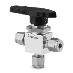 SWAGELOK SS-44XS6 1-PIECE 40 SERIES 3-WAY BALL VALVE