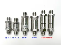 LOT OF 6 SWAGELOK POPPET CHECK VALVES FIXED PRESSURE AND PARTICULATE FILTERS 316