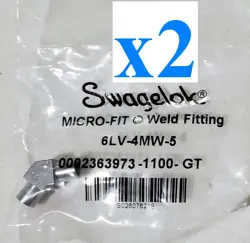 X2 SWAGELOK 6LV-4MW-5 FITTING 316L VAR MICRO-FIT 45° UNION ELBOW 1/4 INCH OD 2PC