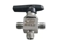 SWAGELOK SS-42GXS4 STAINLESS STEEL 1-PIECE 40G SERIES 3-WAY BALL VALVE, 0.35 CV,