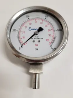 SWAGELOK PRESSURE GAUGE 316 SS 1500 PSI.