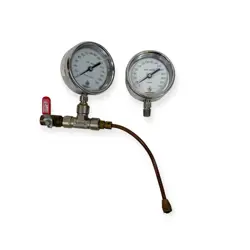 ASHCROFT 2 PSI SUBD TEST GAUGE 0-300 DIAL 2 PCS W/ SWAGELOK TUBE FITTING, VALVE