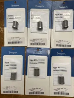 LOT OF 6 SWAGELOK SS-8F-K4-140 140 MICRON FILTER STRAINER KIT