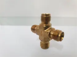 SWAGELOK BRASS  TUBE FITTING, UNION CROSS, 1/4 IN. TUBE OD PART #: B-400-4