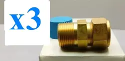 X3 NEW B-810-1-12 BRASS SWAGELOK TUBE FITTING MALE 1/2 IN TUBE OD X 3/4 IN MNPT