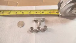 SWAGELOK 316 STAINLESS 3 WAY TEE UNION 1/4 TUBE SS-400-3