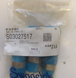 SWAGELOK P/N: SS-8-HRN-6 STAINLESS STEEL PIPE FITTING 1/2