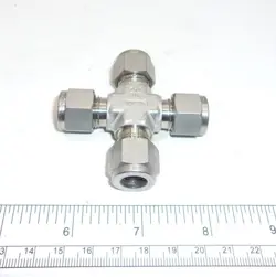 SWAGELOK SS-600-4, 316SS CROSS TUBE FITTING 3/8” TUBE OD, 2112A