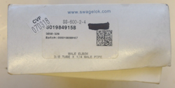 SWAGELOK P/N: SS-600-2-4 MALE ELBOW 3/8