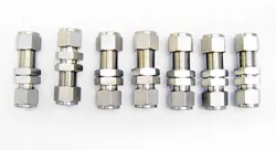 LOT OF 7 SWAGELOK STAINLESS STEEL BULKHEAD UNION FITTINGS