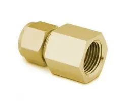 1/4 TUBE OD X 3/8 FNPT BRASS FEMALE CONNECTOR SWAGELOK B-400-7-6