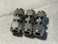 3 - SWAGELOK STAINLESS STEEL UNION FITTING, 3/8