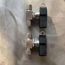 2- SWAGELOK STAINLESS STEEL LOCKING HANDLE BALL VALVE, 3/8